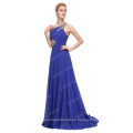 Venta al por mayor Grace Karin rebordeado un hombro azul royal vestido de baile CL2949-5